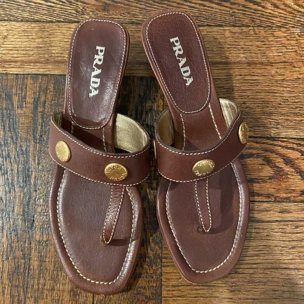 Prada kitten heel sandal